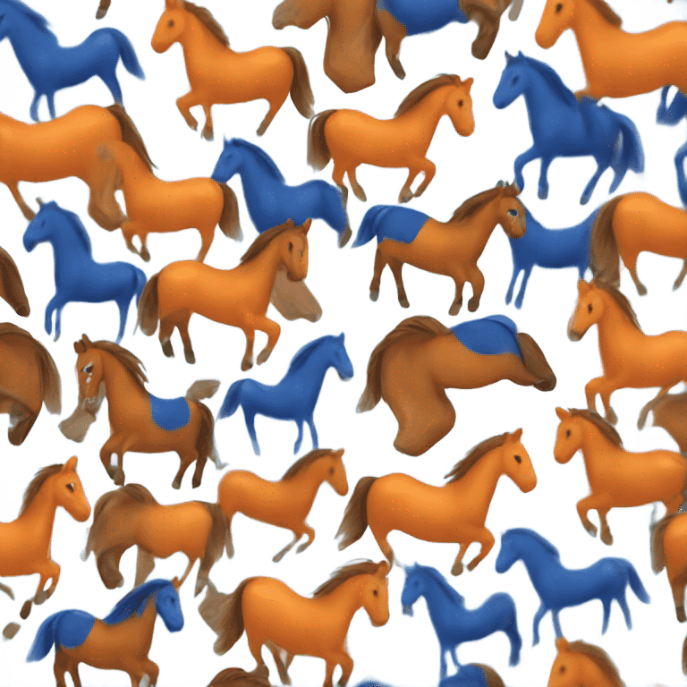 a orange and blue horse  emoji