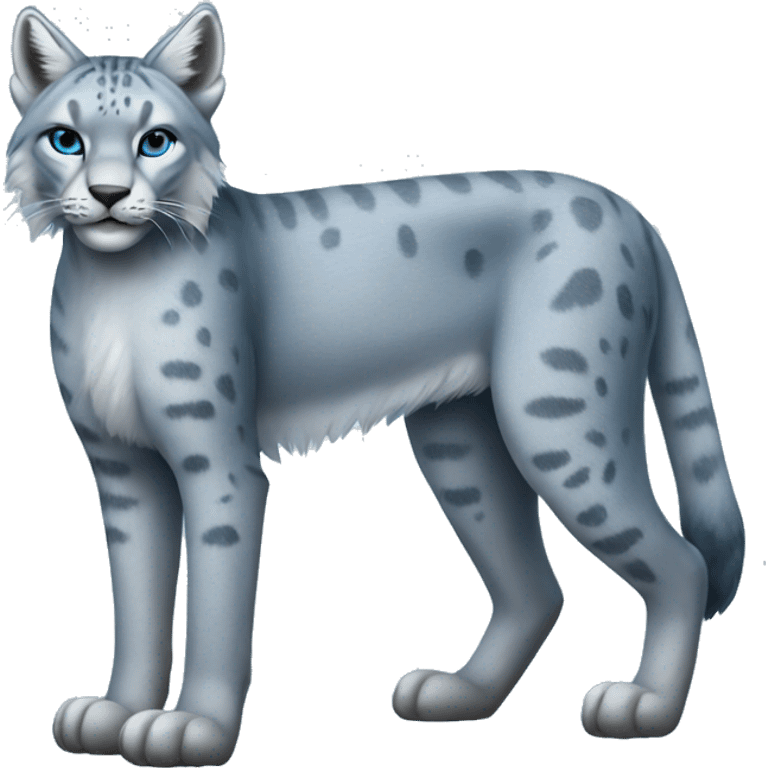 A blue lynx full body emoji