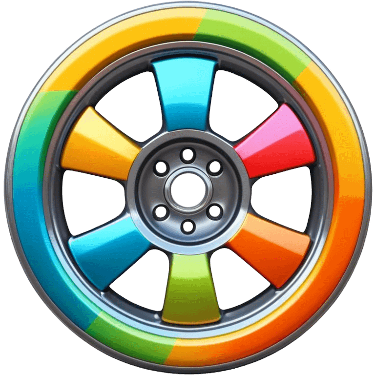 Wheels with different colours sections  emoji