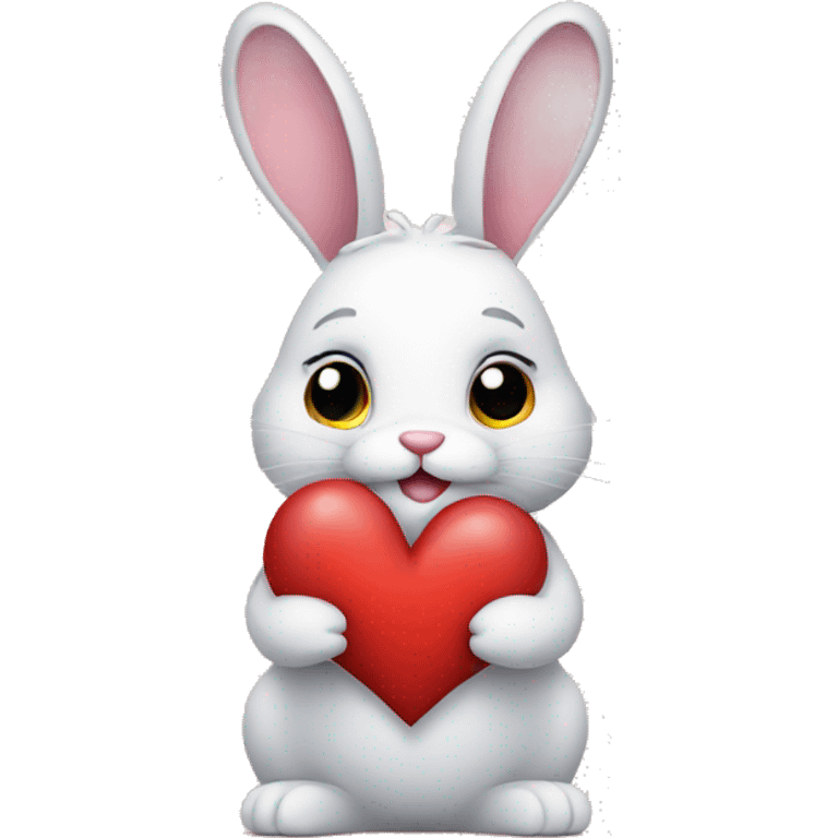 Bunny with hearts emoji