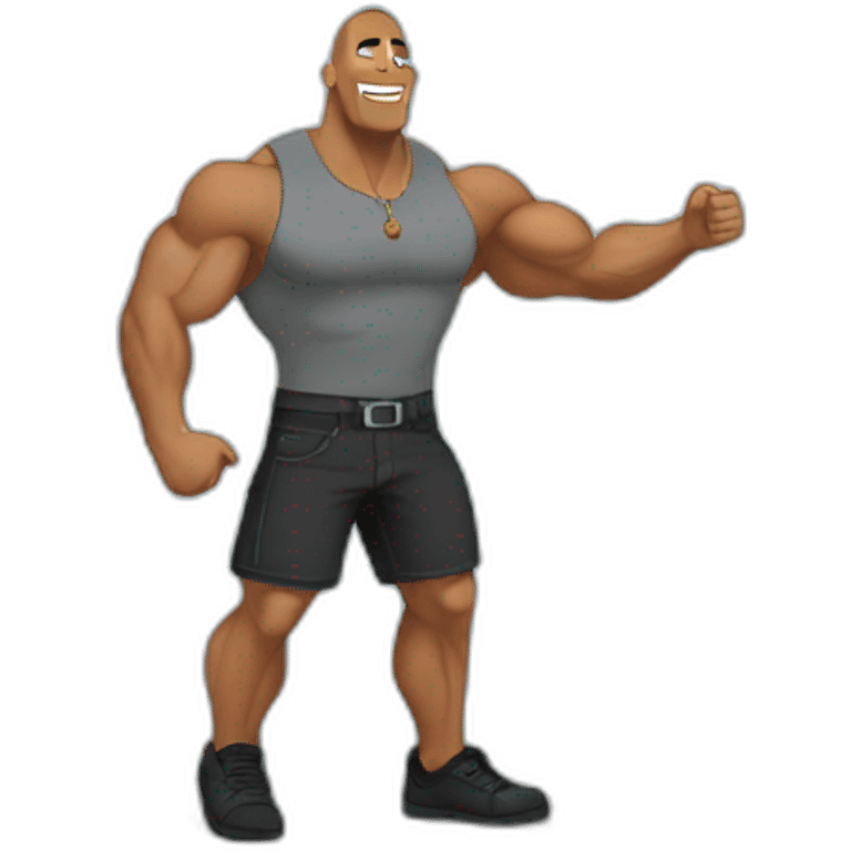 the rock standing on a rock emoji