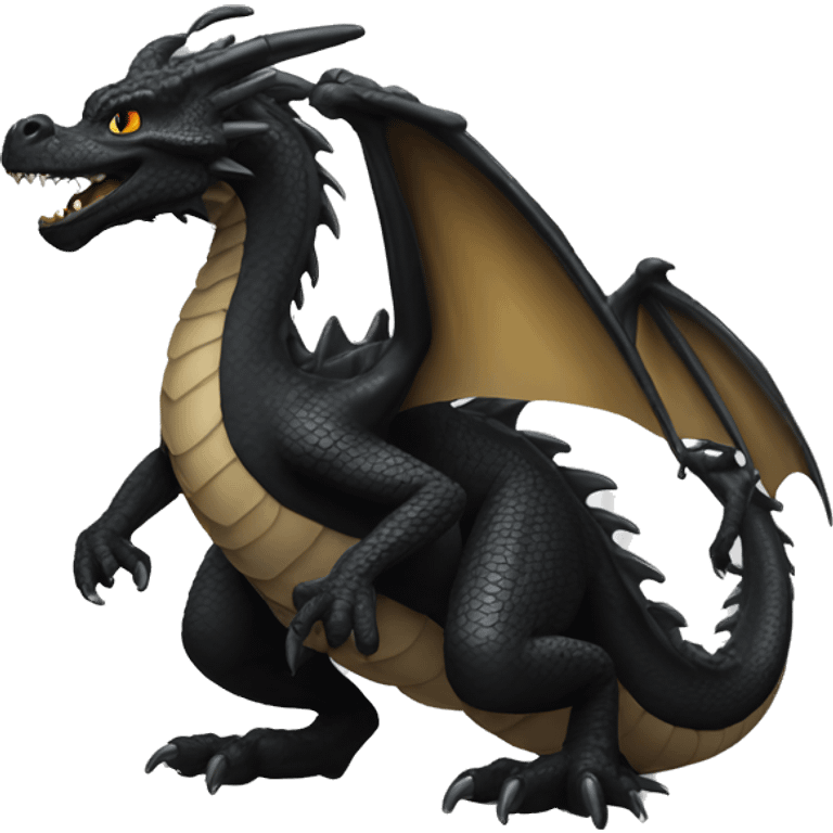 Big black scaled dragon emoji