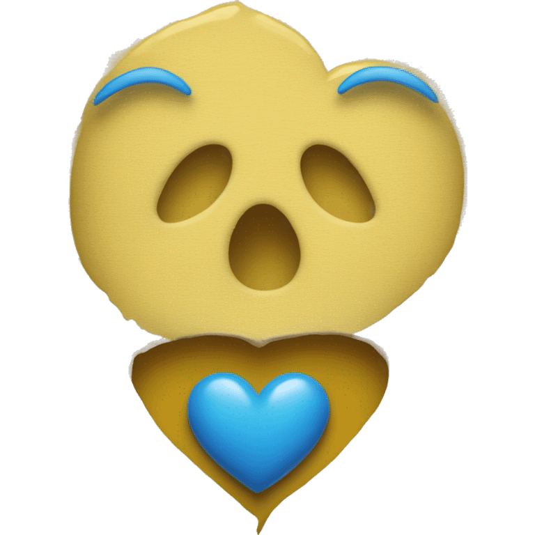 yellow-blue heart on the cover of the book emoji