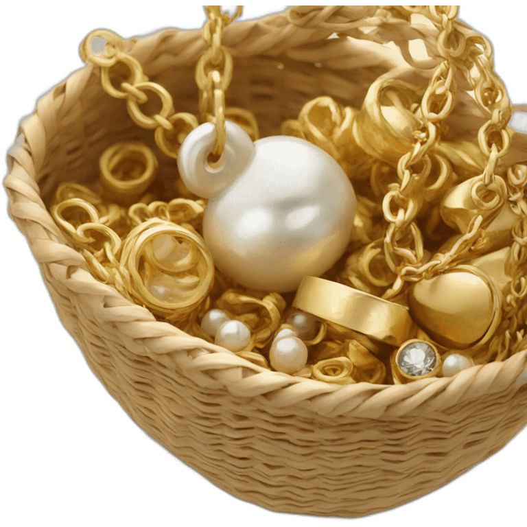 Jewellery in basket  emoji