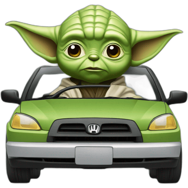 Yoda driving 2001 Honda civic emoji