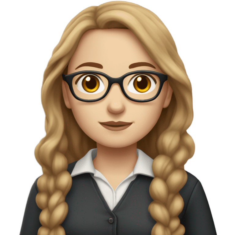 White Girl with Light brown hair, Glasses, Harry Potter Style emoji