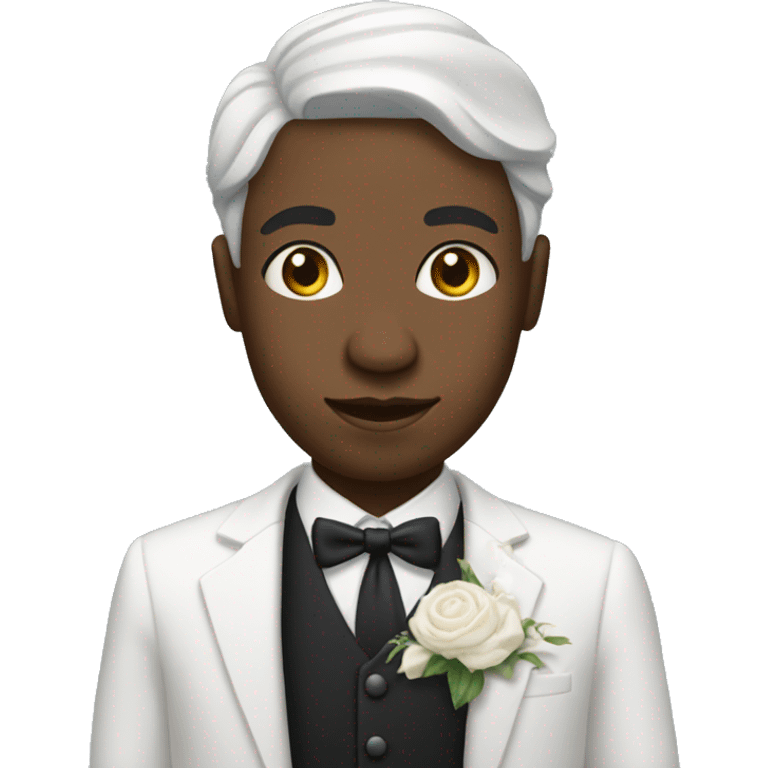 a black person wearing a wedding frok emoji