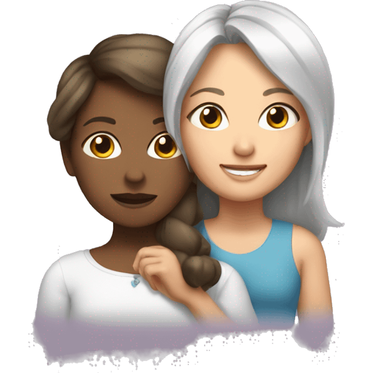 Mom and girl  emoji