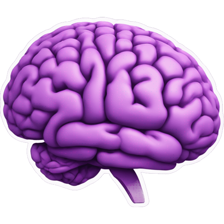 purple labelled diagram of the brain emoji