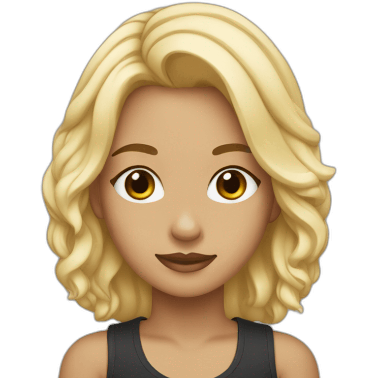 Rubia con perro negro emoji