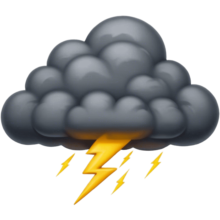  realistic emoji depicting a cloud with a thunderstorm emoji