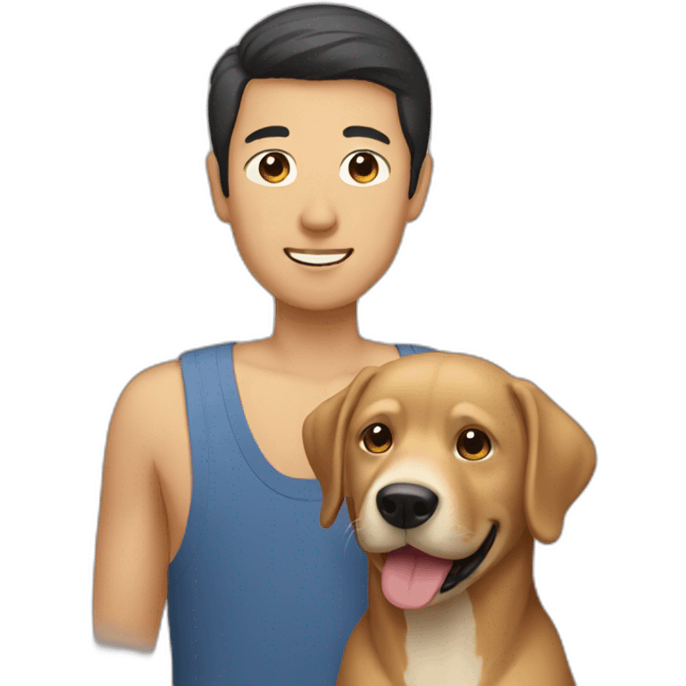 asian man with labrador emoji