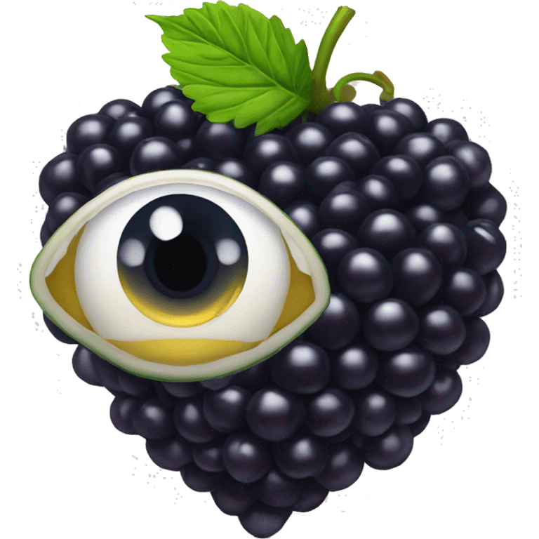 blackberry fruit with eye and humana heart emoji