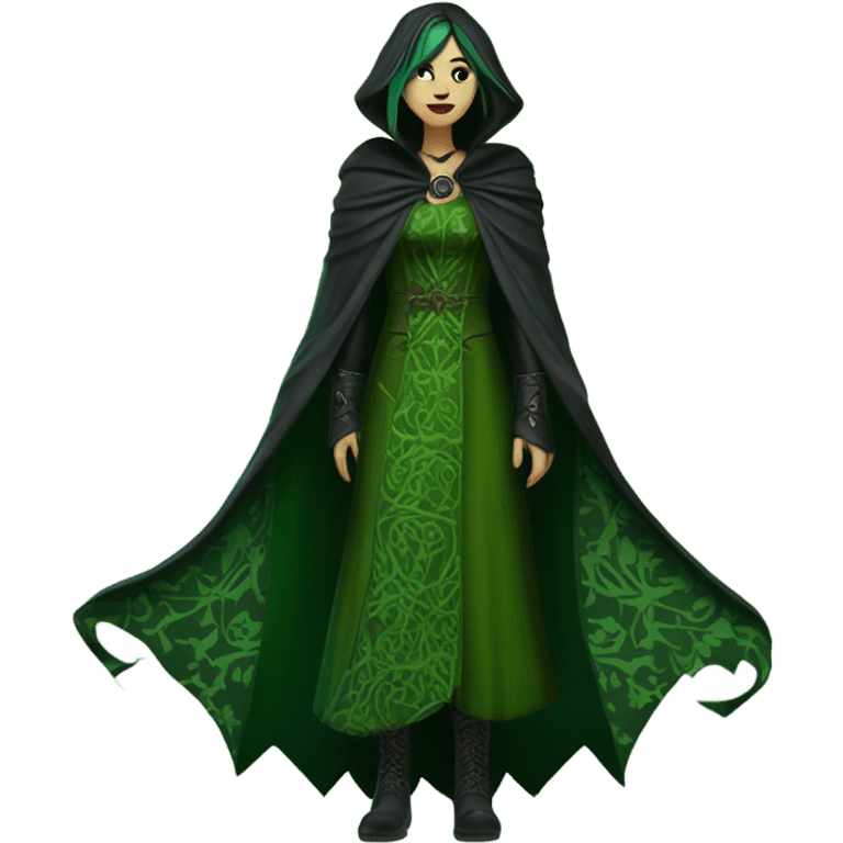 the morrigan gothversion green man vines style furr robe stylish boots emoji