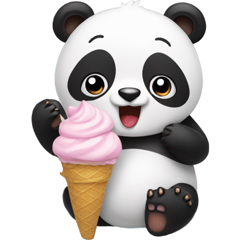 Panda eating ice cream emoji