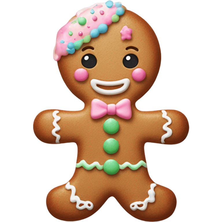 Pastel gingerbread man emoji