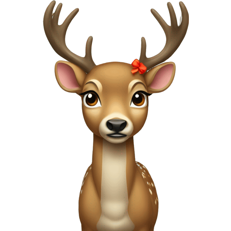 a deer with a bow emoji