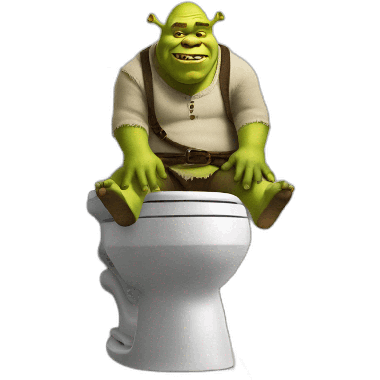 shrek sitting on a toilet  emoji