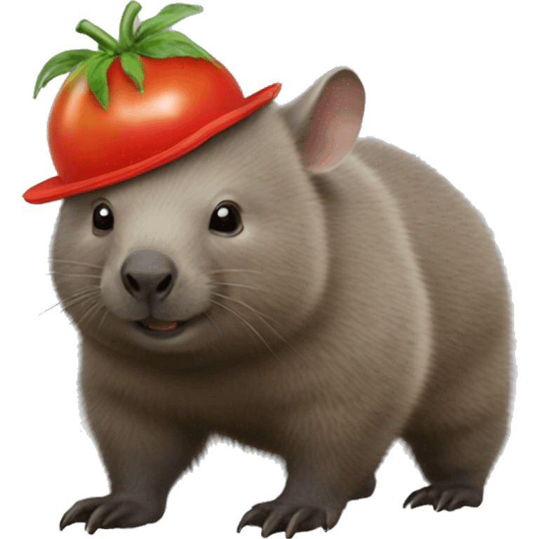 Wombat with Tomato Hat emoji