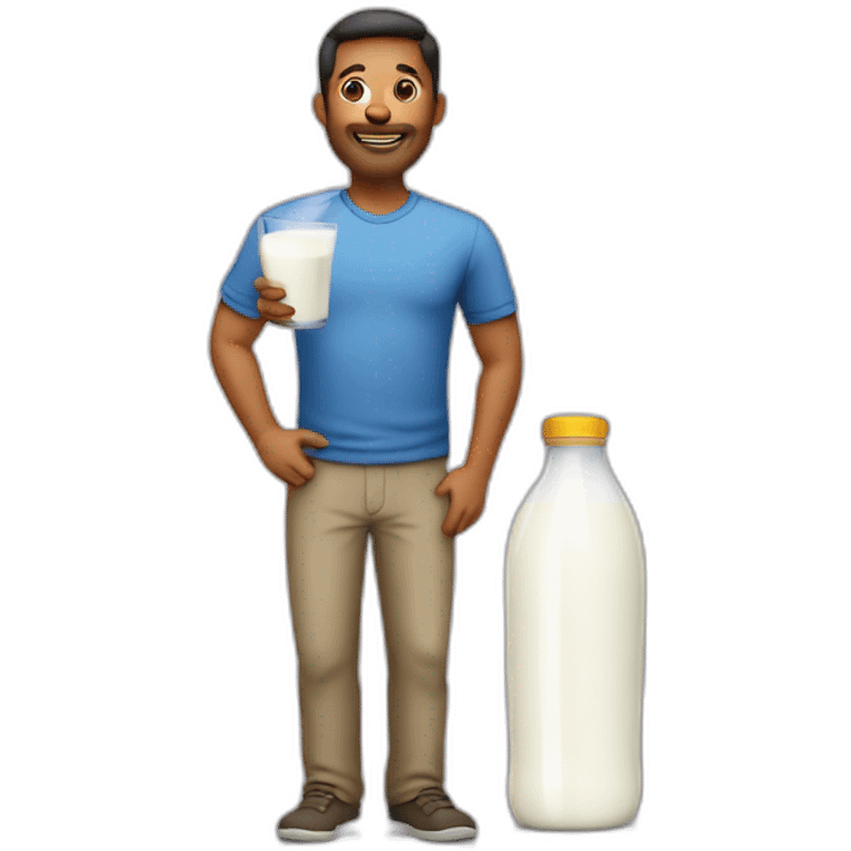 a dad with milk emoji