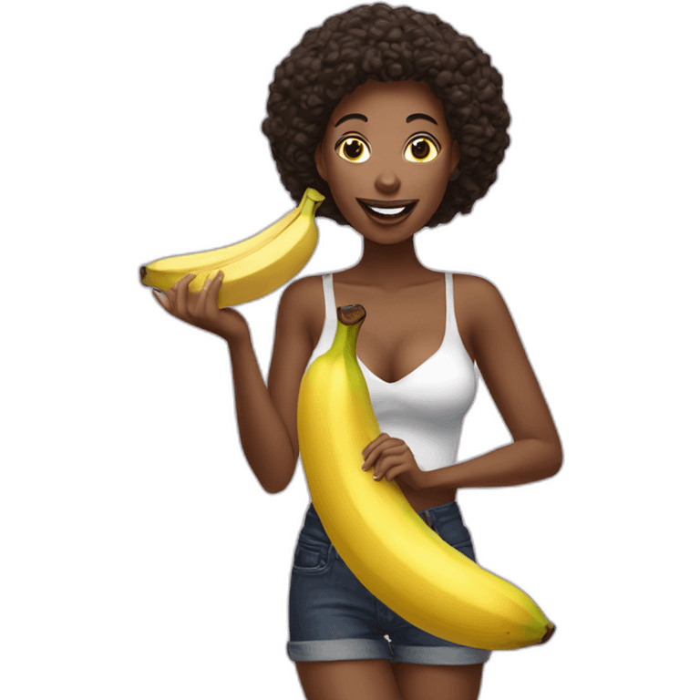 sexy woman eating banana emoji