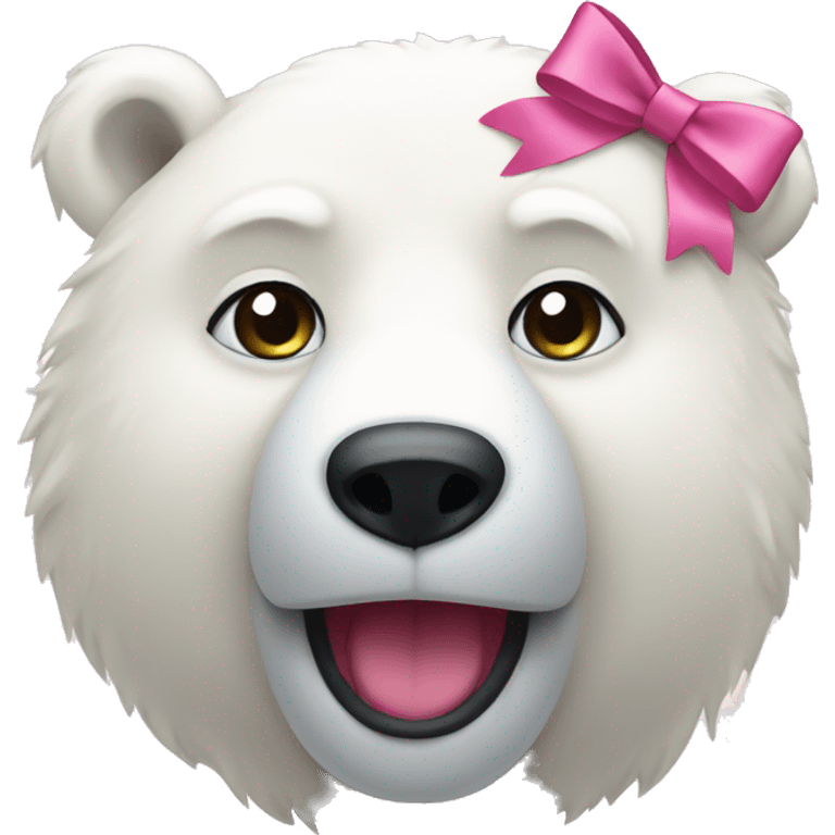 A polar bear with a pink bow  emoji