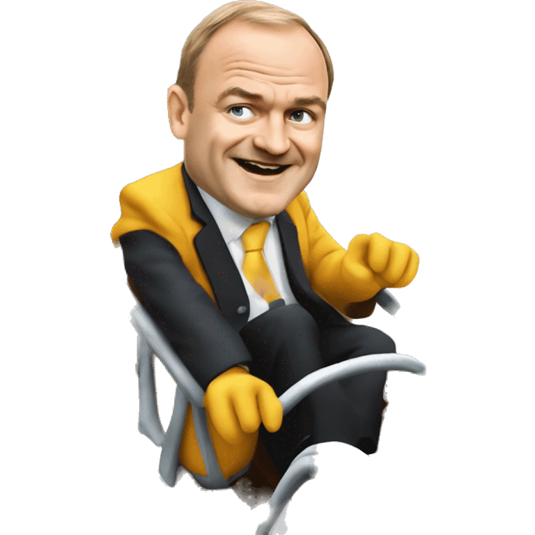 Liberal Democrat leader Sir Ed Davey MP on a rollercoaster emoji