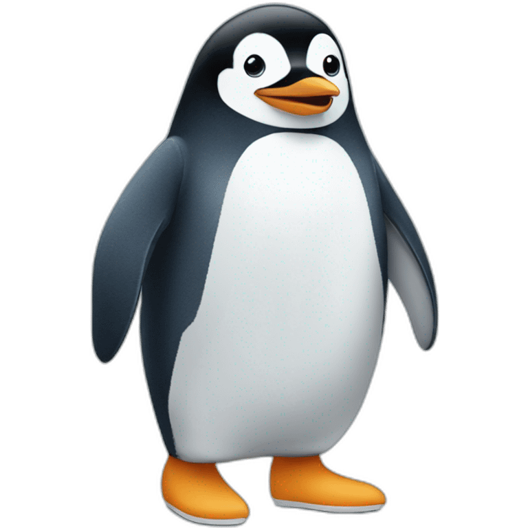 Penguin wear jeans and sneaker emoji