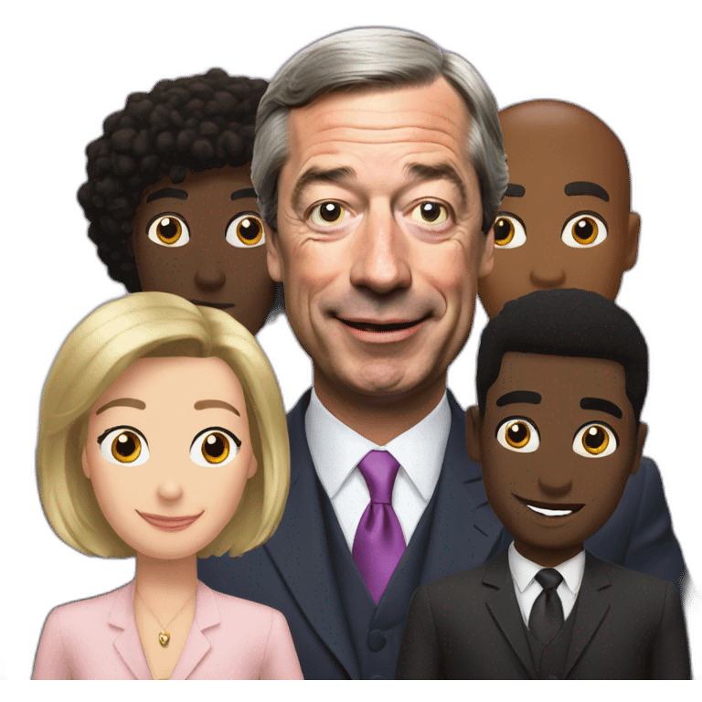 Nigel farage with black friends emoji