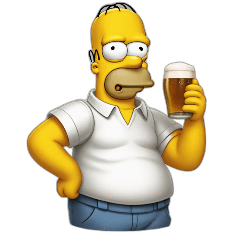 Homer Simpson, qui boit une bière emoji