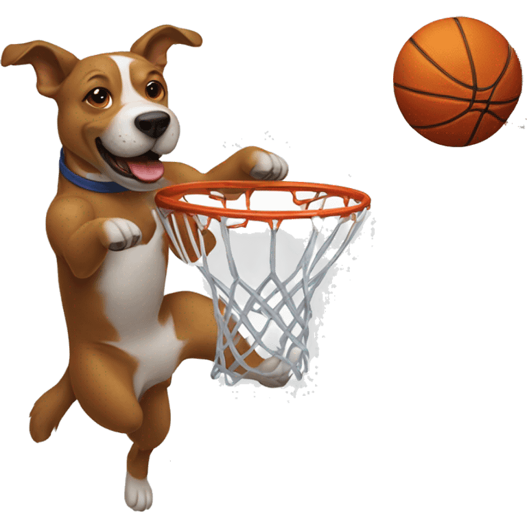 Dog dunking a basketball  emoji