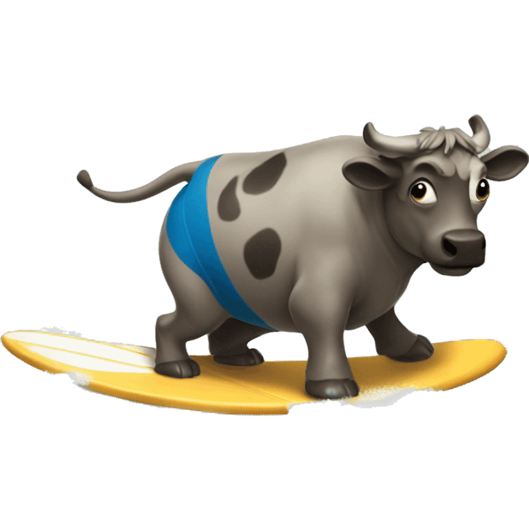 Una vaca surfeando emoji