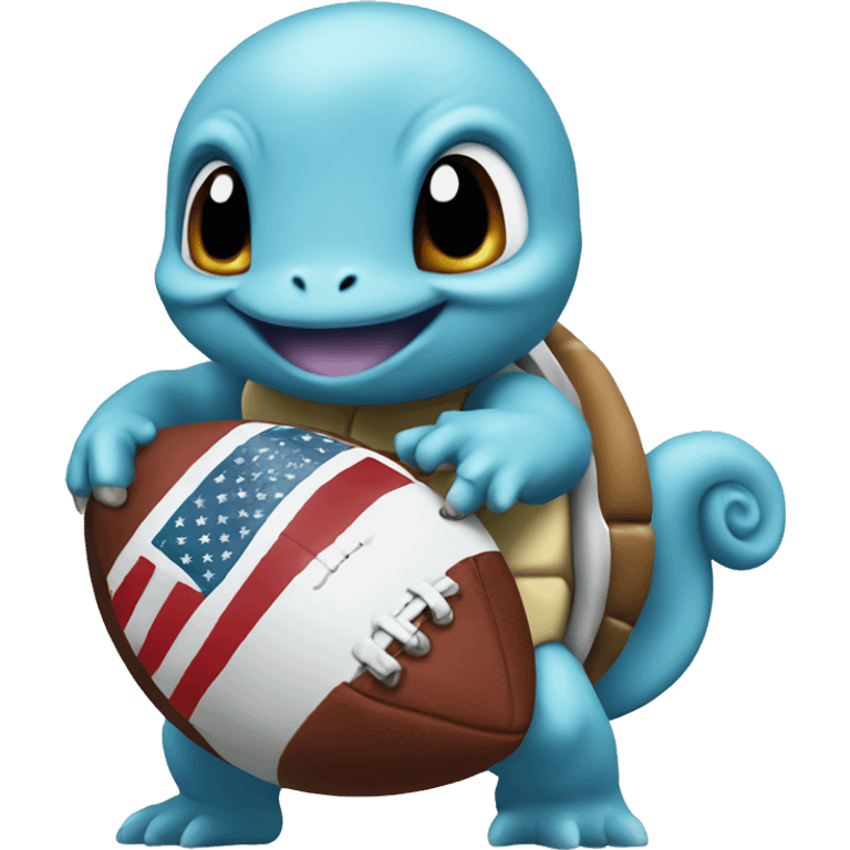 squirtle holding american football emoji