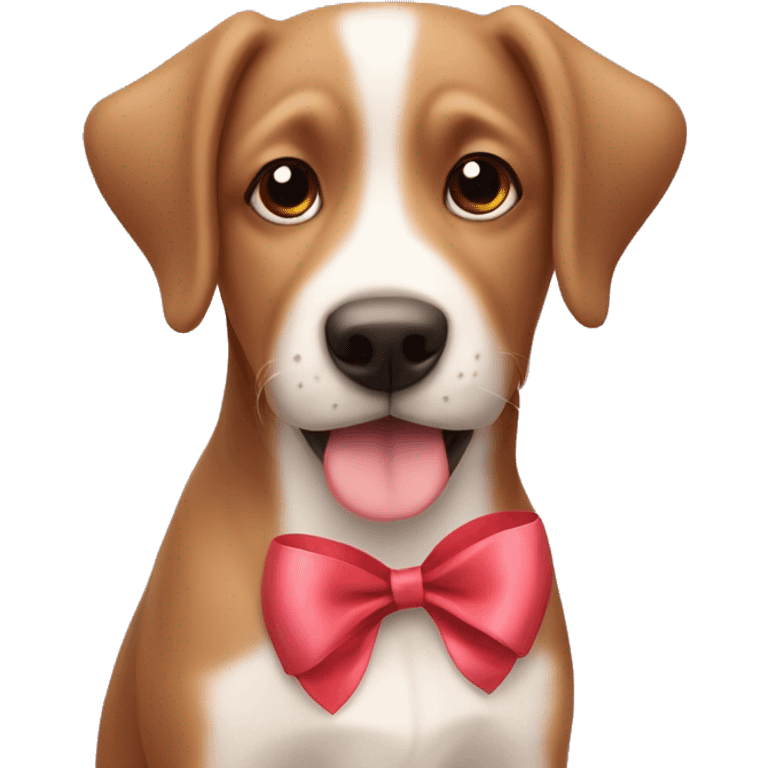 A cute brown dog with a ribbon ￼ emoji