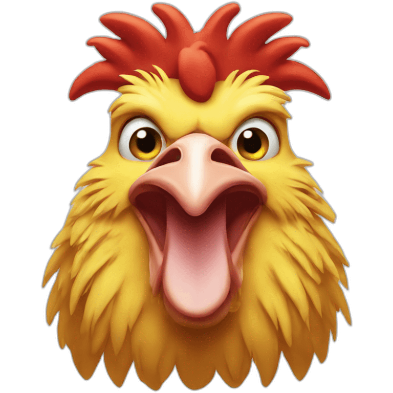 happy rooster king face emoji