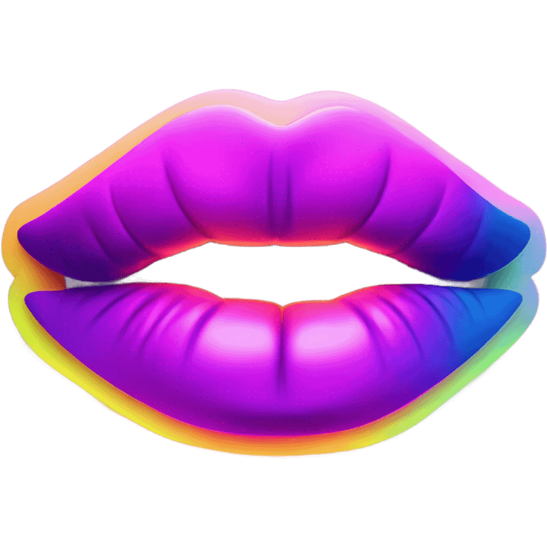 Neon kiss emoji