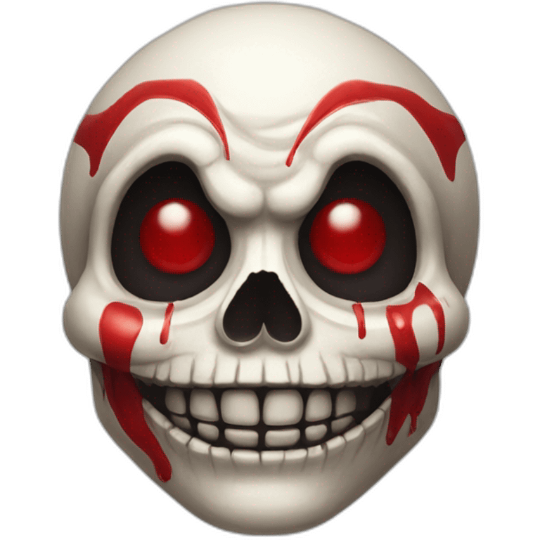 Skull with clown makeup and a big red clown nose emoji