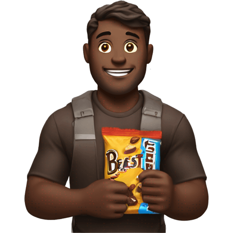 mr beast with hersheys bar in hand emoji