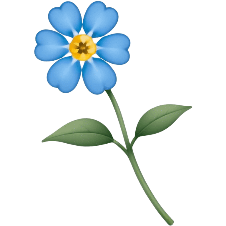 single blue Forget-Me-Not flower, straight stem emoji