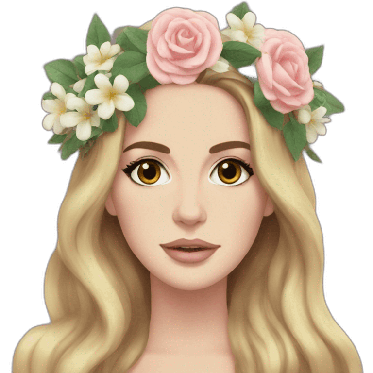 lana del rey with flower crown emoji