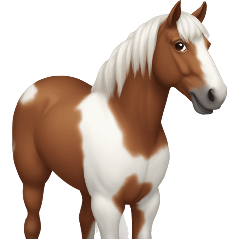 Reddish brown horse with white face and heterochromua emoji