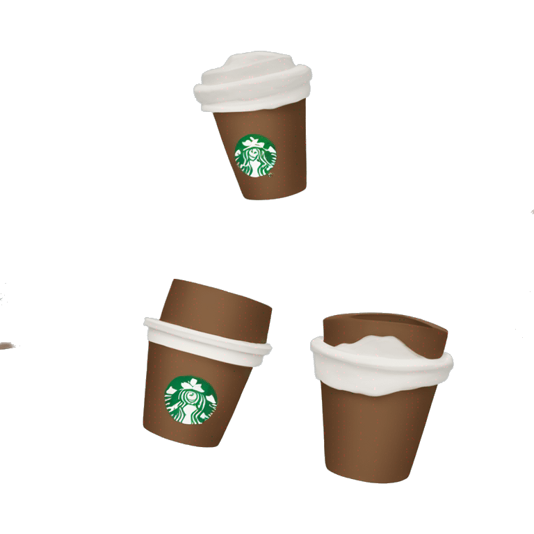 brown starbucks cup with winter pattern emoji