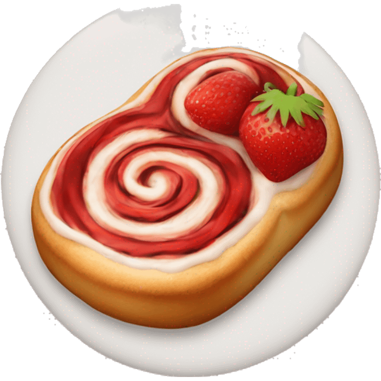 Strawberry cinnamon roll  emoji