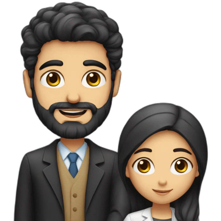 Jewishgirl with ophthalmology Doctor tall Arabic boy with beard emoji