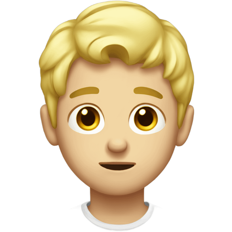 blonde boy indoors sad emoji