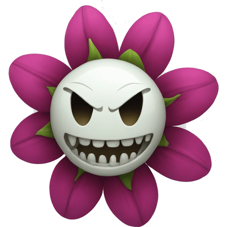 flower with scary tooth emoji