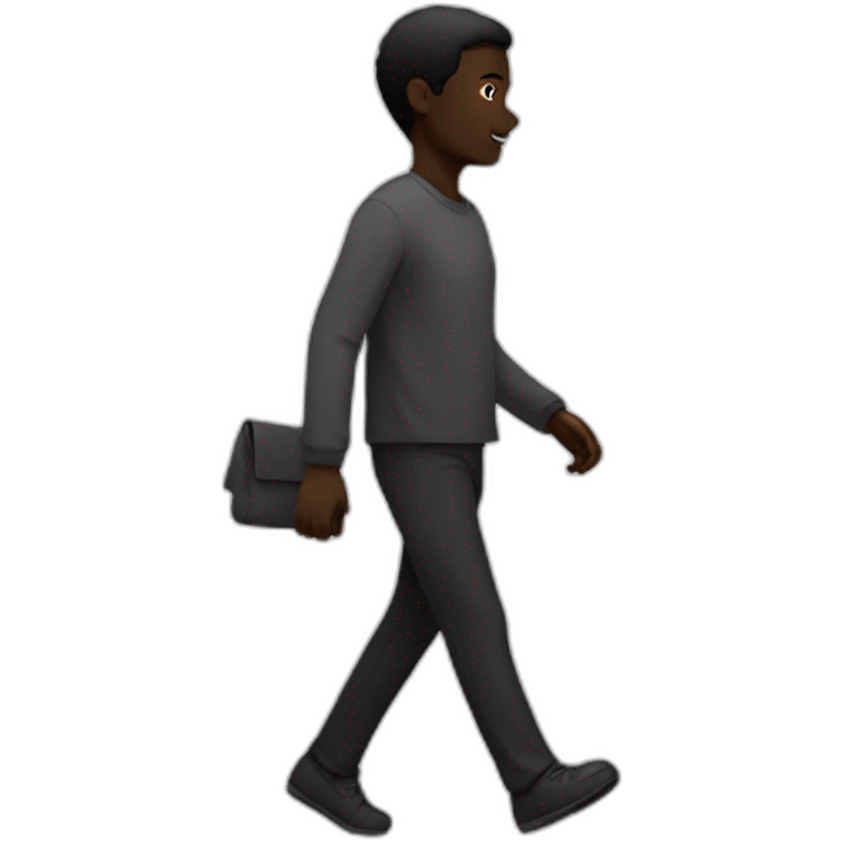 Black figure walking emoji