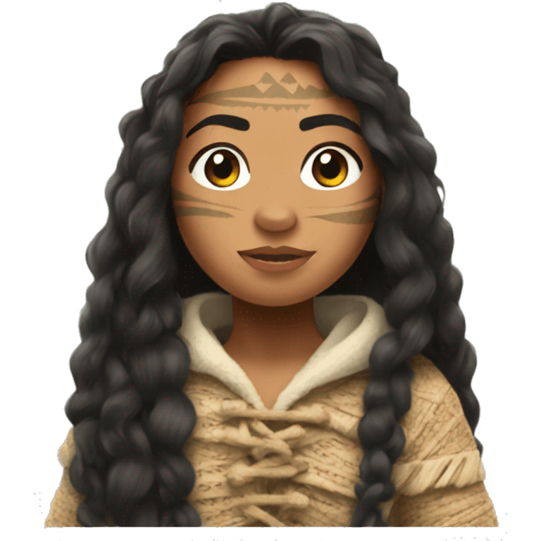 Moana with hoddie emoji