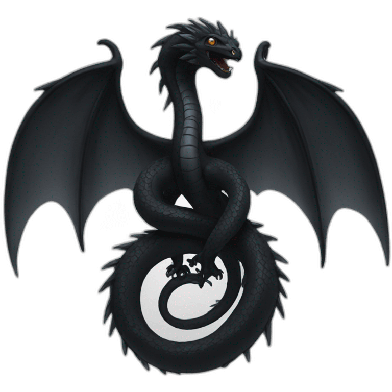 black hydra with wings emoji