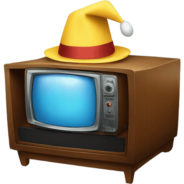 Tv in a hat emoji